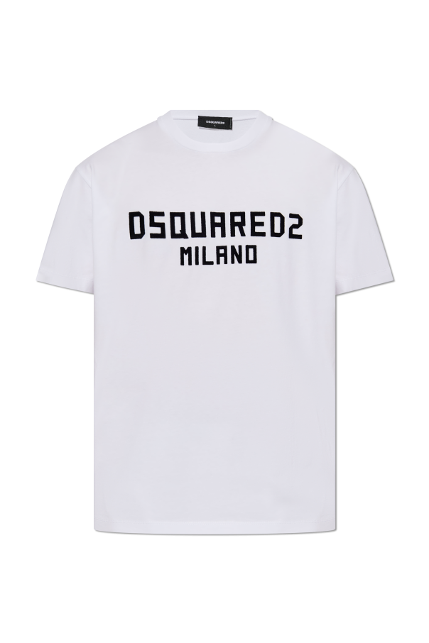 White T-shirt with velvet finish logo Dsquared2 - Vitkac AS